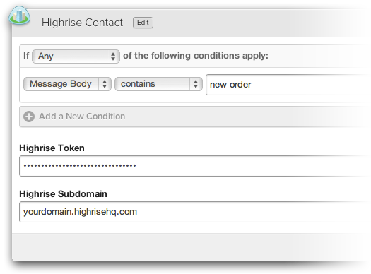 Highrise-integration-configuration